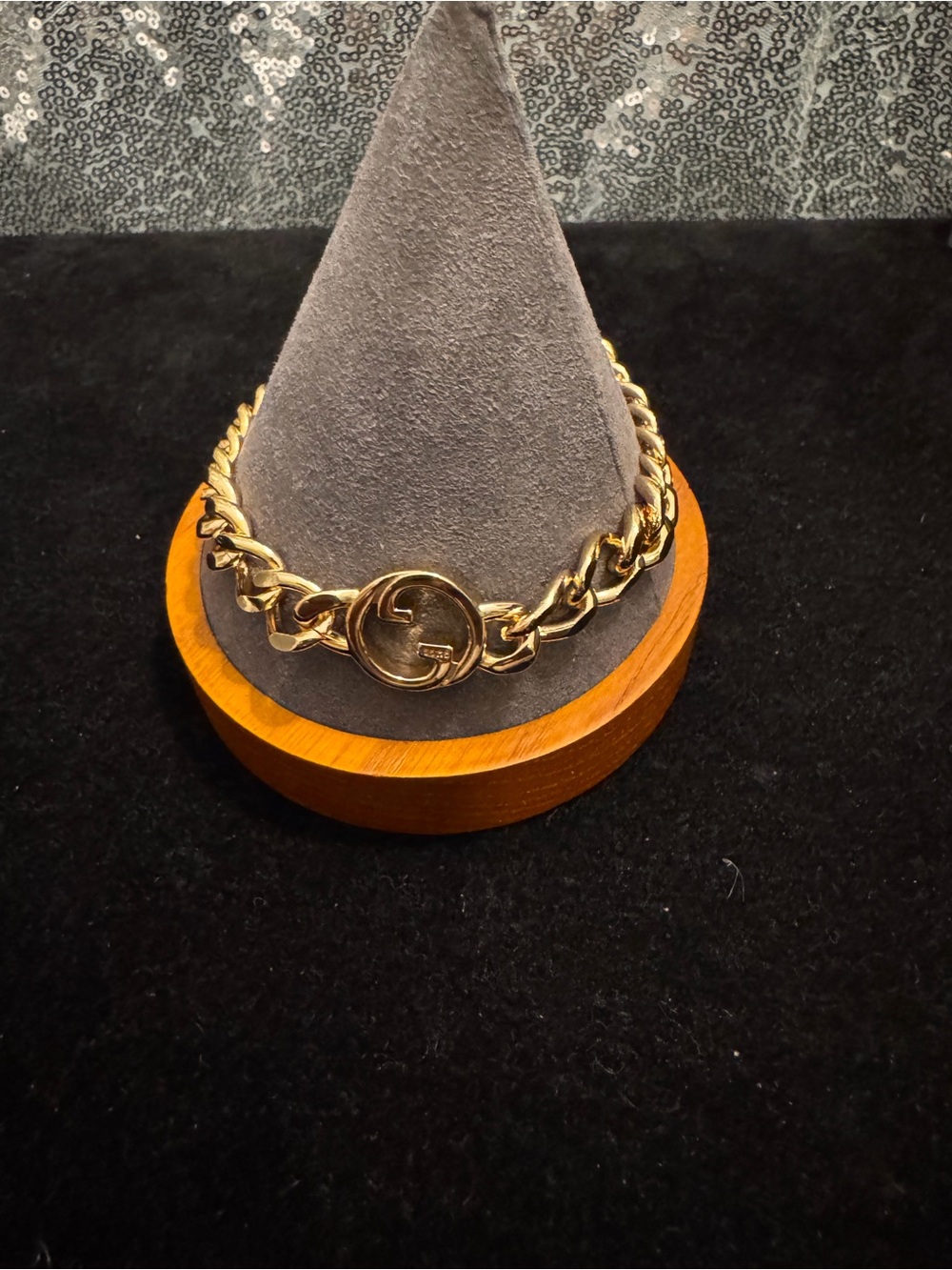 Gucci Gold Chain Marmont Medallion Interlocking Bracelet